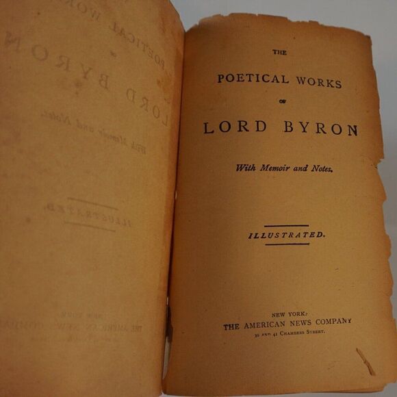 The Poetical Works of Lord Byron With Memoir And Notes Flaws See Condition - Picture 5 of 10